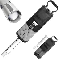 Kamitty Golf Ball Retriever, Shag Bag for Golf Balls with Detachable Aluminum Alloy/Plastic Tube, Golf Shag Bags Golf Ball Shagger with Pocket & Tee Holder, Hold up to 80 Balls