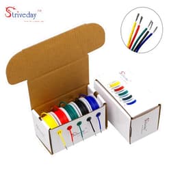 Striveday 26 AWG Tinned Copper Wire PVC Electric Wire kit 26 Gauge Hook Up Wire 300V Cables Electronic Stranded Wire Cable Industries Electrics DIY box1