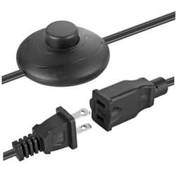 VSEER 2 Prong Polarized Plug Extension Cord with Foot Switch On Off 3A/125V USA Outlet Saver Power Cord SPT-2 18AWG for Chargers/Lamp/Power Adapters etc (6Ft)