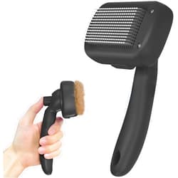 Dipoo Self Cleaning Shedding Brush for Dogs & Cats, Skin Friendly Cat Brush, Dog Grooming Brush, Dog Brush for Shedding, Deshedding Brush, Puppy Brush Hair Brush for Haired Dogs, Black