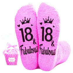 HAPPYPOP 18th Birthday Gifts Ideas Socks - 18 Year Old Birthday Presents for Girls, Happy Birthday Socks for 18 Year Olds
