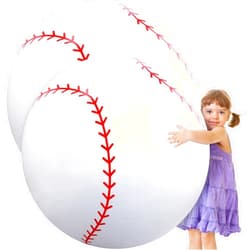 Meooeck 2 Pcs 27 Inch Inflatable Balls Large Inflatable Baseball Giant Beach Balls for Pool Summer Outdoor Activity Games Birthday Party Decorations