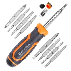 Amartisan 18-in-1 Multi-bit Screwdriver Set Tool All in One, Portable Multi-Purpose Screwdriver, Slotted/Philips/Pozi/Torx/Square,Nut Driver