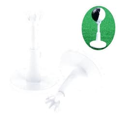 MUXSAM 2Pcs Adjustable Golf Rubber Tee Driving Holds, White Plastic Golf Tees Holder Driving Range Turn & Lock Rubber Adjustable Height Practice Ball Holder 53mm-73mm