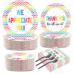 Naozinebi 200pcs Thank You Plates Napkins We Appreciate You Party Tableware Set Teacher Appreciation Dinnerware Be Thankful to Teacher Doctor Paper Plates for Congrat Graduate Decor Supplies Serve 50