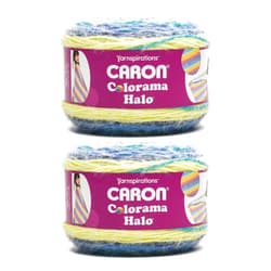 Caron Colorama Halo Striped - 2 Pack of 481 Yards/8 oz Splash 71% Acrylic 18% Nylon 11% Polyester Yarn