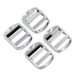 DGOL 10 pcs 1 inch Strong Heavy Shinning Zinc Alloy Ladder Lock Slider Adjustable Webbing Strap Release Buckles (Silver)