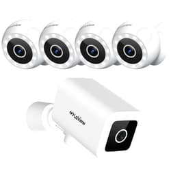LaView 2K Security Cameras Outdoor/Indoor 4pcs and 270° View Outdoor camera,IP65, Starlight Sensor & 100 Ft Night Vision,2-Way Audio/Spotlight,US Cloud,Compatible With Alexa,iOS & Android & Web Access