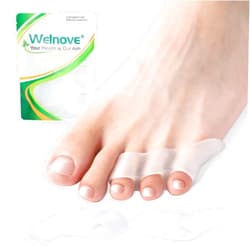 Welnove Gel Pinky Toe Separators - 8 Pack Pinky Toe Spacers, Bunion Cushions Pads for Women＆Men, Silicone Little Toe Protectors for Preventing Rubbing & Relieve Pressure(Clear)