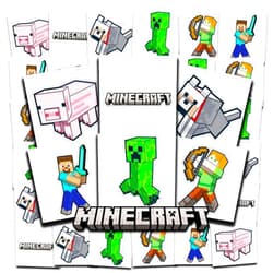 Secret Origins Minecraft Tattoos Party Favors Bundle ~ 72 Perforated Individual 2
