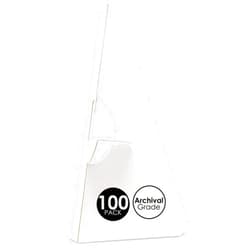 Golden State Art, Self Stick Card Board Easel Back, Archival Acid-Free, 9 Inch Single Wing, Display Stand for Posters Pictures Brochures Artwork, Easy and Fast Application (Pack of 100) White