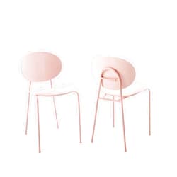 Modway Palette Modern Molded Plastic Accent Dining Chair in Pink - Set of 2 - Comes Fully Assembled