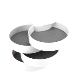 Tomotato Rotatable Jewelry Box, 4 Layer 360° Rotating Travel Jewelry Case Women Earring Organizer Storage Box with Lid for Necklaces Bracelets Rings (White)