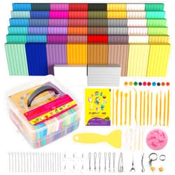 Aestd-ST Polymer Clay 50 Colors, Modeling Clay for Kids DIY Starter Kits, Oven Baked Model Clay, Non-Sticky Molding Clay with Sculpting Tools, Gift for Children and Artists (50 Colors A)