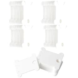 Nanaxagly 100 Pcs Plastic Floss Bobbins, Thread Cards, for Embroidery Cross Stitch Thread Craft DIY Sewing Storage, Hard Floss bobbins, White