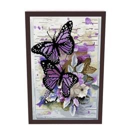 WUSARPLY Stamped Cross Stitch Kits,Flowers Needlepoint Butterfly Counted Cross Stitch Kits for Adults Beginners,Full Range of Cross-Stitch Stamped Kits Needlecrafts