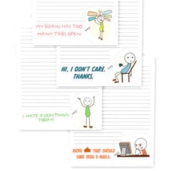 ZICOTO Super Funny Notepads - Hilarious Office Gift for Your Women Coworkers - Set of 4 Office Supplies Memo Pads w/ 4 Assorted Designs, 50 Sheets Each, 4.25
