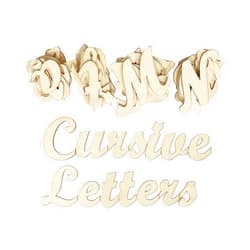 Cregugua 3 Inch 284 Pieces Wooden Letters Unfinished Wood Letters for Crafts Cursive Alphabets with Extras