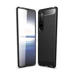 CruzerLite Case Compatible with Sony Xperia 1 III, Carbon Fiber Texture Design, TPU Case, Shock Absorption, Black