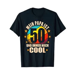 Vater Geburtstagsgeschenk für Männer Geschenke Mein Papa ist 50 und richtig cool - 50th Birthday Man T-Shirt