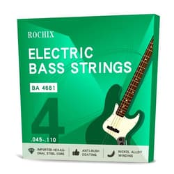 ROCHIX 1890 Professional Level Electric Bass Guitar Strings - BA 4681 4-String Set, Hexagonal Steel Core & Nickel-Plated Alloy Winding, Premium Tone for Pros