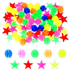 Salbsever 72 PCS Bike Spoke Decorations Star Assorted Color Bicycle Spokes Plastic Round Clip Bead Colorful Bicycle Decoration for Bike Accessories Wheel