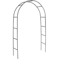 TESHY Outdoor Garden Arch Black Metal Garden Arch Strong Tubular Arbor Arbour Archway for Roses Climbing Plants Support， Wedding Bridal Decorative Archway