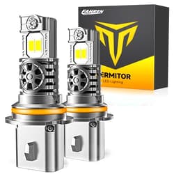 Termitor Upgraded 9007/HB5 Light Bulbs, 40000LM 10X Brighter 6500K Cool White, 1:1 Mini Size IP68 Waterproof 9007 Fog Lights, Quick Installation, Pack of 2