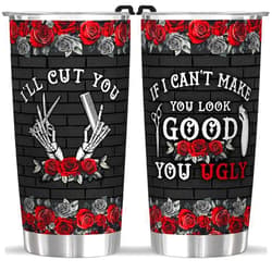 4LIEUBASMI Hair Stylist Gifts for Her - I'll Cut You 20oz Stainless Steel Tumbler with Lid - Thank You Cup Mug for Hairdresser Cosmetology Salon Owner Beautician