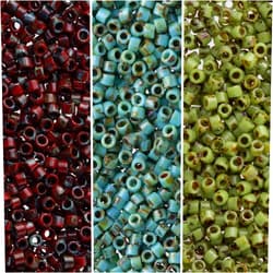 Miyuki Delica Seed Beads Bundle: Size 11/0, Earth Picasson Palette Collection DB2263, DB2264, DB2265