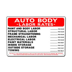 TICKPOTDFE Everett Goodman Home Decor - Safety Sign Auto Body Labor Rates 8