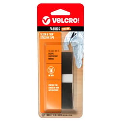 VELCRO Brand Sleek and Thin Stick On Tape for Fabrics | 24in x 3/4in, Black | Soft on Skin Ultra Light | Adhesive Back No Sewing Needed