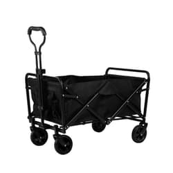 TFNYCT Large Capacity Lightweight Storage Trolley, Folding Camping Trailer, Camping Trolley, Car Boot Folding Trolley with Silent Universal Wheels, Cup Holders and Side Pockets, Adjustable Handle