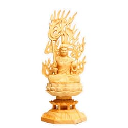 Generic Japanese Acala Fudo Myoo Statue, Handcrafted Wooden Carving, Immovable King Figurine, East Esoteric Solid Wood Sculpture for Home Decor, Spiritual Symbol, and Unique Gift