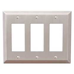 Amerelle Century Triple Rocker Steel Wallplate in Brushed Nickel