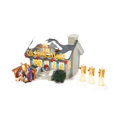 Department 56 Snow Village Oh Holy Night House and Angels Lit Building and Figurine Set, 6.46 Inch, Multicolor