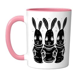 Puppets Puppetry Puppeteer Ventriloquist by SteMi Puppetry Ventriloquism Puppet Show Puppeteering Puppeteer Ceramic Mug, Pink/White