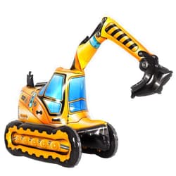 YOTHORN Self Standing 4D Foil Construction Balloon,Large Excavator Balloon, Digger Engineering Vehicle Balloon for Kids,Construction Birthday Party Supplies for Construction Theme Party Decoration