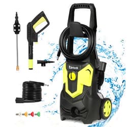 Birtech Electric Pressure Washer, Power Washer Car Wash Machine 3000 PSI, 1.8GPM High Pressure Washers 1650W with 4 Adjustable Spray Nozzle Foam Cannon for for Driveways/Patios/Vehicles/Deck/Fence