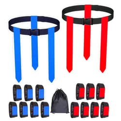 ECHOSAMEN 14 PCS Flag Football Belts, Premium Flag Football Set with Belt and Flags for Kids Youth and Adults Training Equipment Capture the Flag Rugby Football Flags for Fun Games.