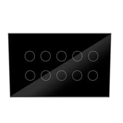 BoShiNuo Smart WiFi Touch Light Wall Switch Interruptor Glass Panel 4/5/6/8/10 Gang Tuya Smart Life Voice Control Smart switch-10-Gang Black