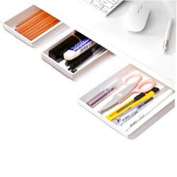 PROTSAG Under Desk Storage Drawers – 3-Pack Office Desk Organizer – Desk Drawer Attachment - Under Desk Drawer Slide Out – Desktop Accessories