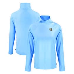 Cutter & Buck Women's Powder Blue Los Angeles Chargers Coastline Epic Comfort Eco Recycled Funnel Neck Raglan Pullover Sweatshirt