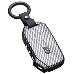 Muxkenper Key Fob Cover Case for Kia Ceed Cerato Forte NIRO Seltos Sorento Soul Sportage K5 5 Buttons Keyless Entry Remote Case Holder ABS Carbon Fiber Pattern (5 Buttons, Black)