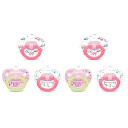 NUK Orthodontic Pacifier Value Pack, Girl, 6-18 Months,3 Count (Pack of 2)