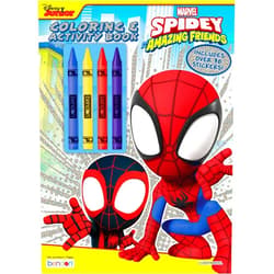 Marvel Spidey and His Amazing Friends 48 Page Coloring Book with 4 Crayons