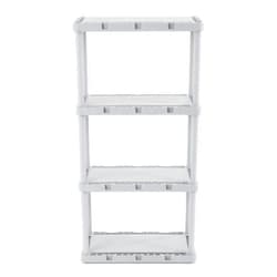 Gracious Living 4 Shelf Knect-A-Shelf Ventilated Light Duty Storage Unit Organizer System for Home, Garage, Basement, and Laundry, Gray.