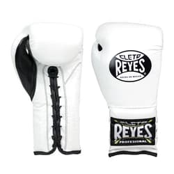 CLETO REYES Traditional Professional Boxing Gloves with Laces for Training, Sparring and Heavy Punching Bags for Men and Women, MMA, Kickboxing, Muay Thai, 12oz, White