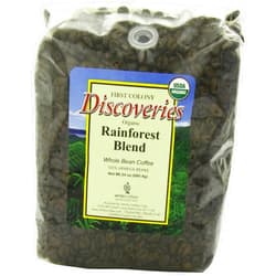 First Colony Organic Fair Trade Whole Bean Coffee, Rainforest, 24-Ounce