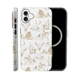 TnXee Case Compatible with iPhone 16 Plus,Compatible with MagSafe,Cases for Girls Boys,Fall Prevention Hybrid 2-Layer Hard Shell Phone Case,French Brown Western Cowboy